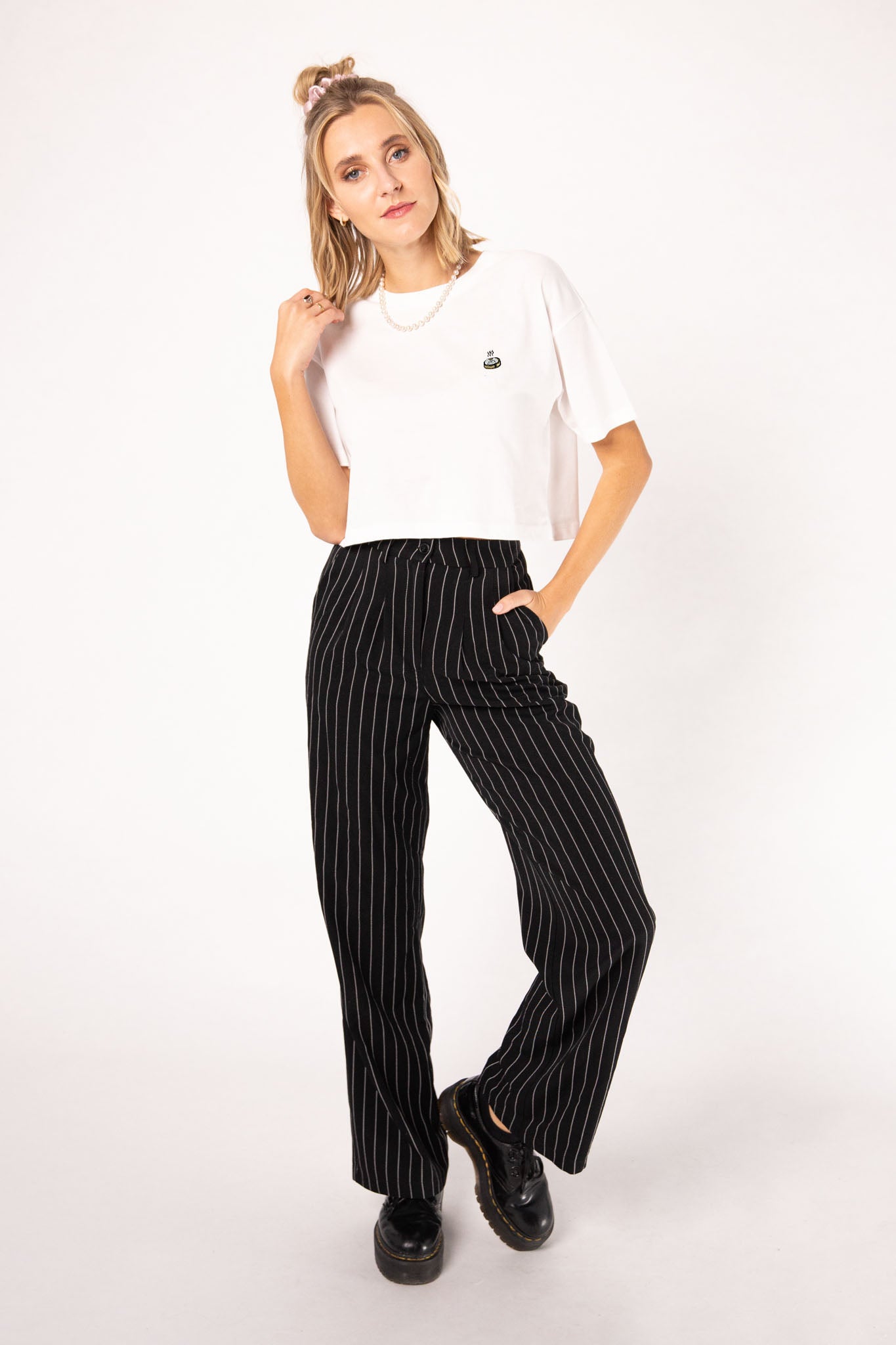 Dumplings | Besticktes Frauen Oversized Bio Baumwoll T-Shirt