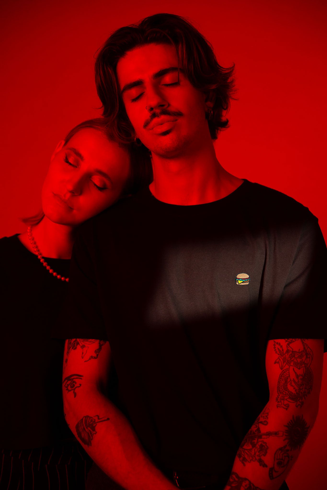 Burger | Besticktes Männer Bio Baumwoll T-Shirt