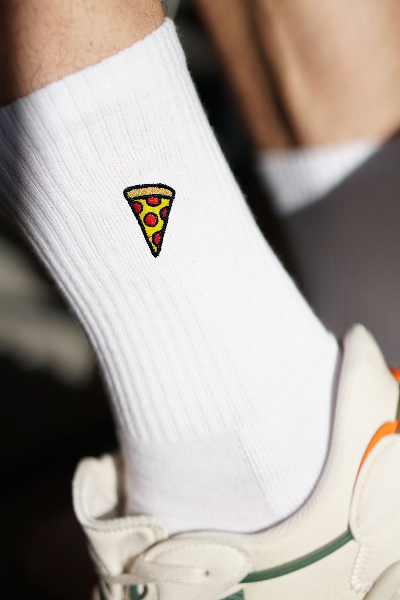 Pizza | Bestickte Bio Baumwoll Socken