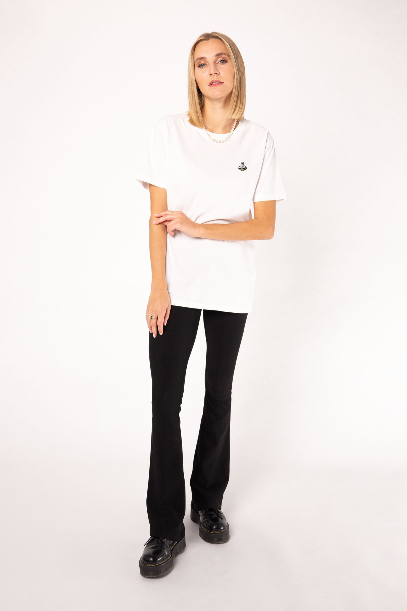 Dumplings | Besticktes Frauen Oversized Bio Baumwoll T-Shirt