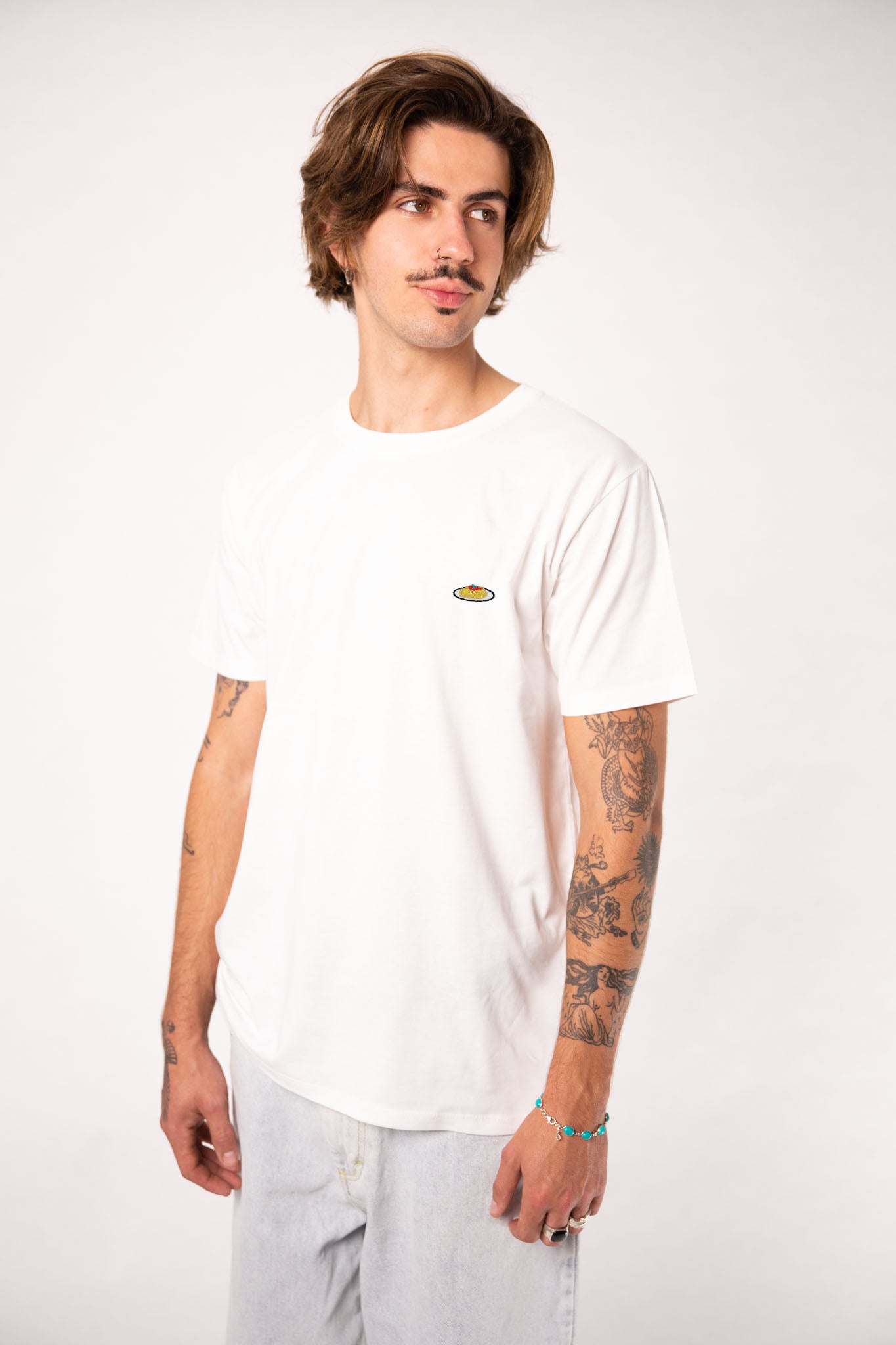 Pasta | Besticktes Männer Bio Baumwoll T-Shirt