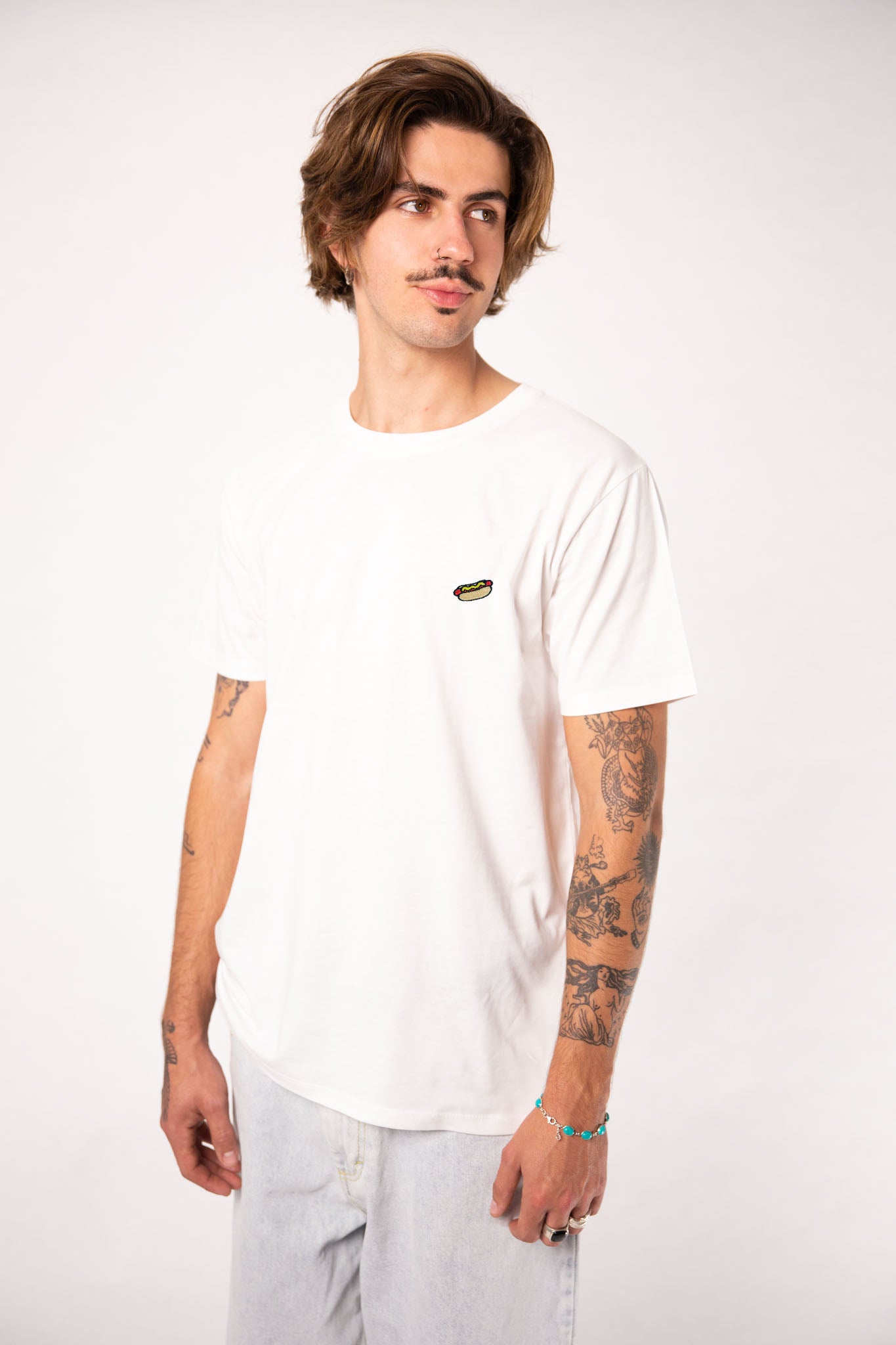 Hot Dog | Besticktes Männer Bio Baumwoll T-Shirt