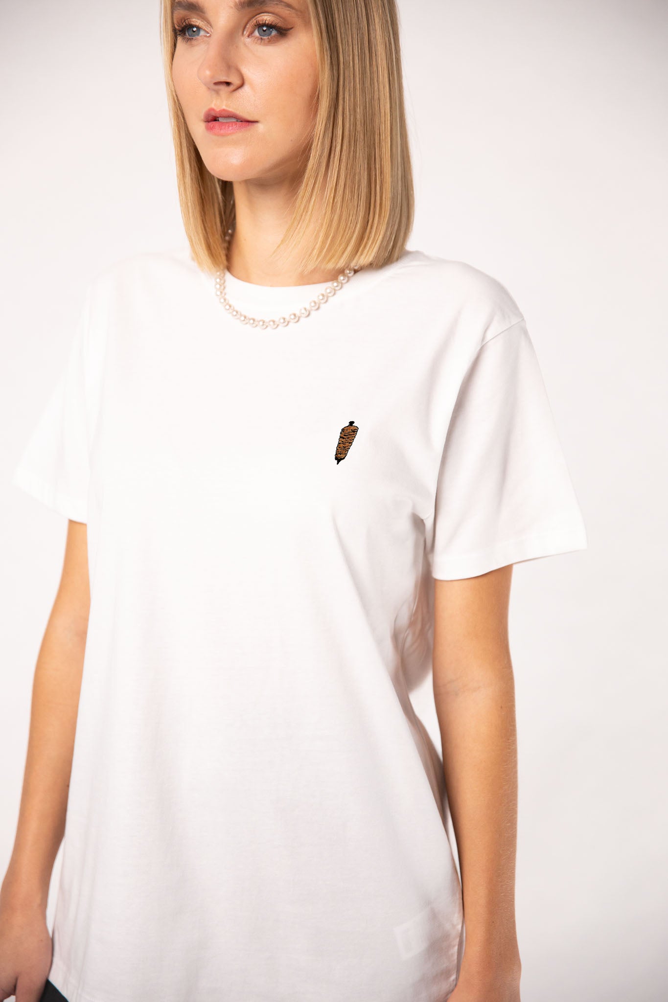 Dönerspieß | Besticktes Frauen Oversized Bio Baumwoll T-Shirt