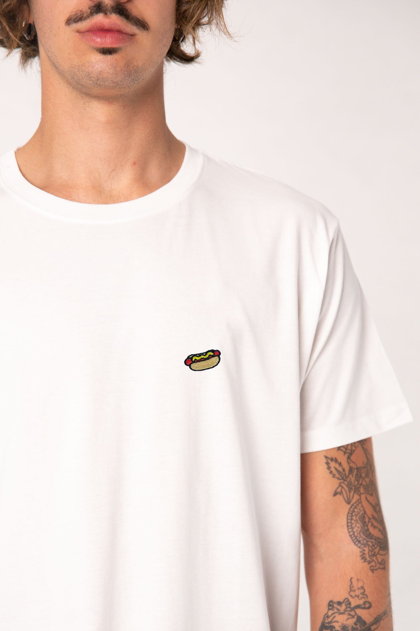 Hot Dog | Besticktes Männer Bio Baumwoll T-Shirt