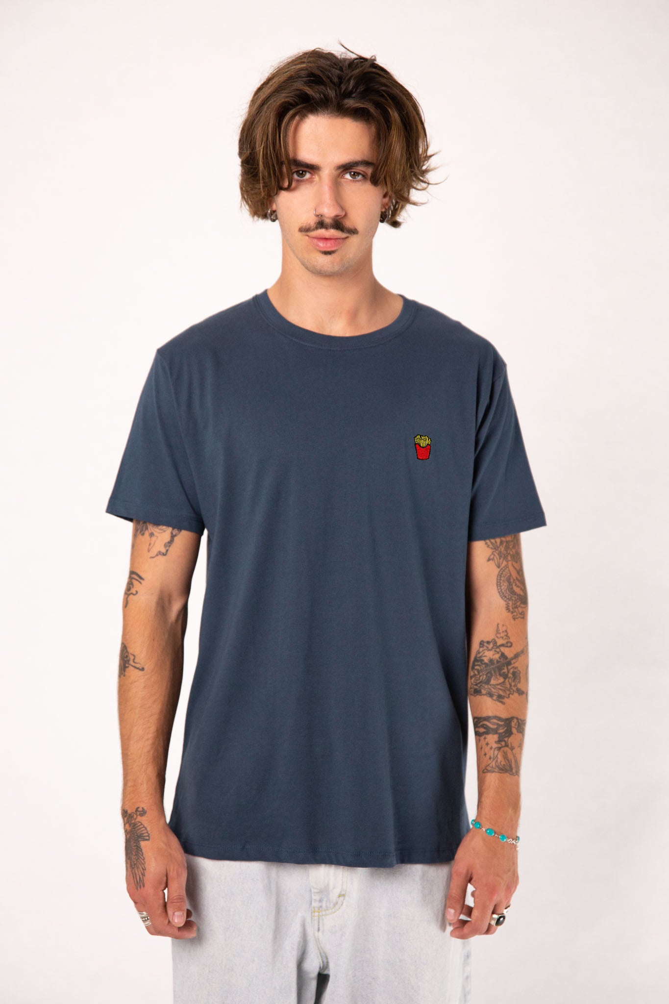 Pommes | Besticktes Männer Bio Baumwoll T-Shirt