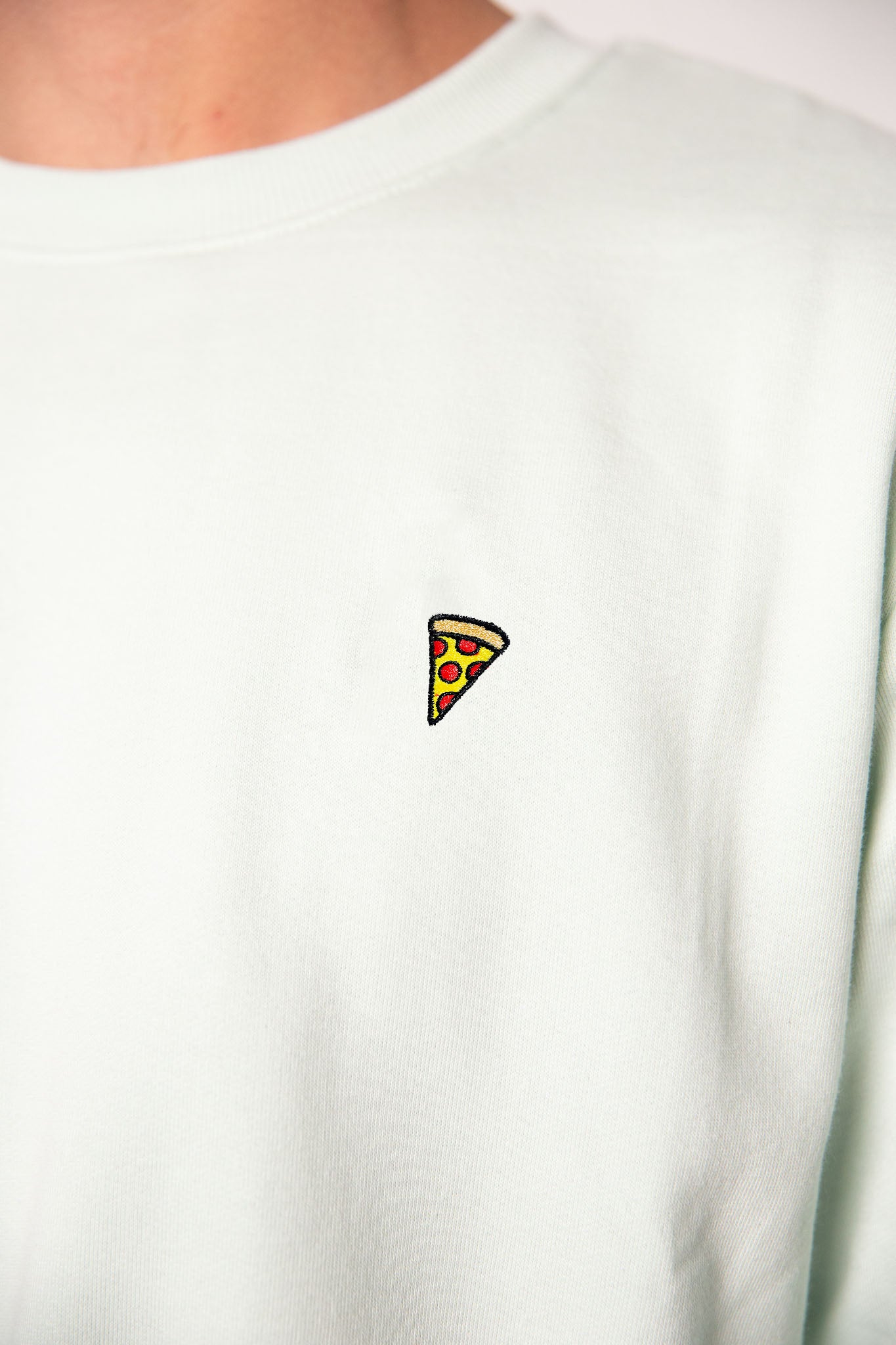 Pizza | Bestickter Bio-Baumwoll Männer Pullover