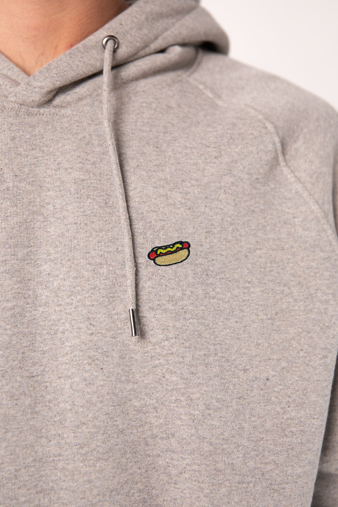 Hot Dog | Bestickter Bio-Baumwoll Männer Hoodie