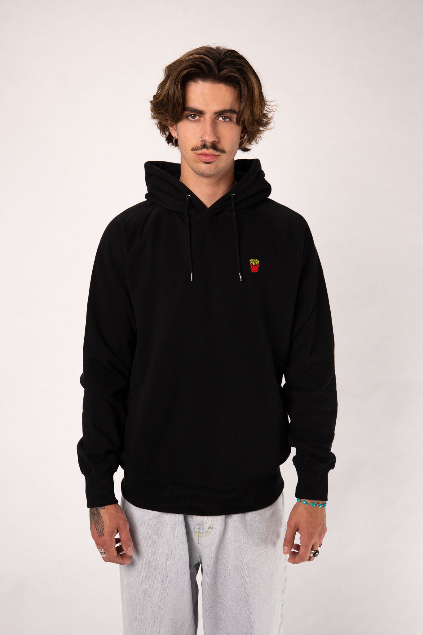 Pommes | Bestickter Bio-Baumwoll Männer Hoodie