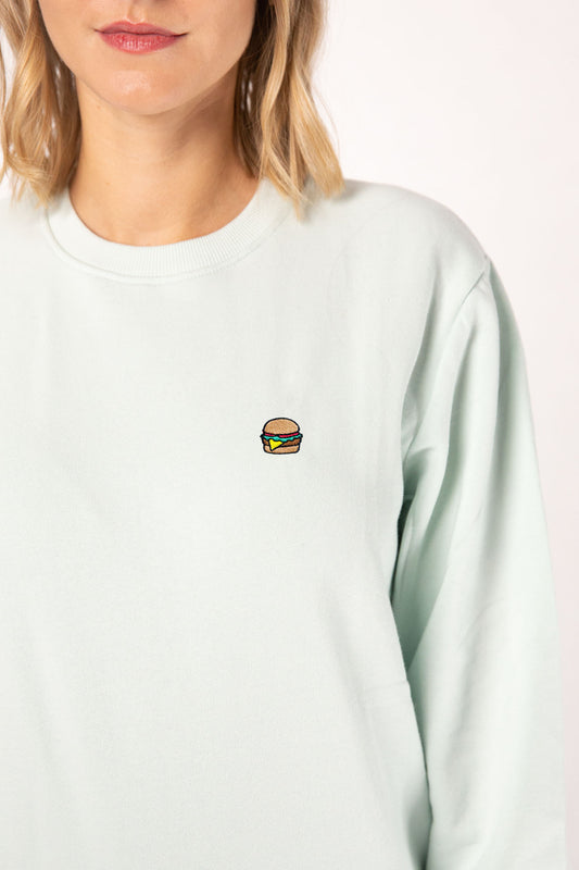 Burger | Bestickter Bio-Baumwoll Frauen Pullover
