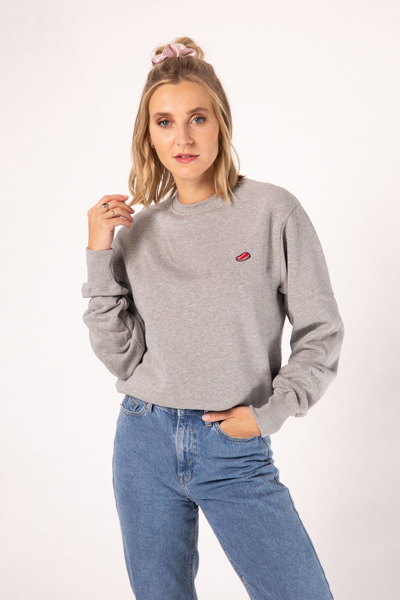 Steak  | Bestickter Bio-Baumwoll Frauen Pullover