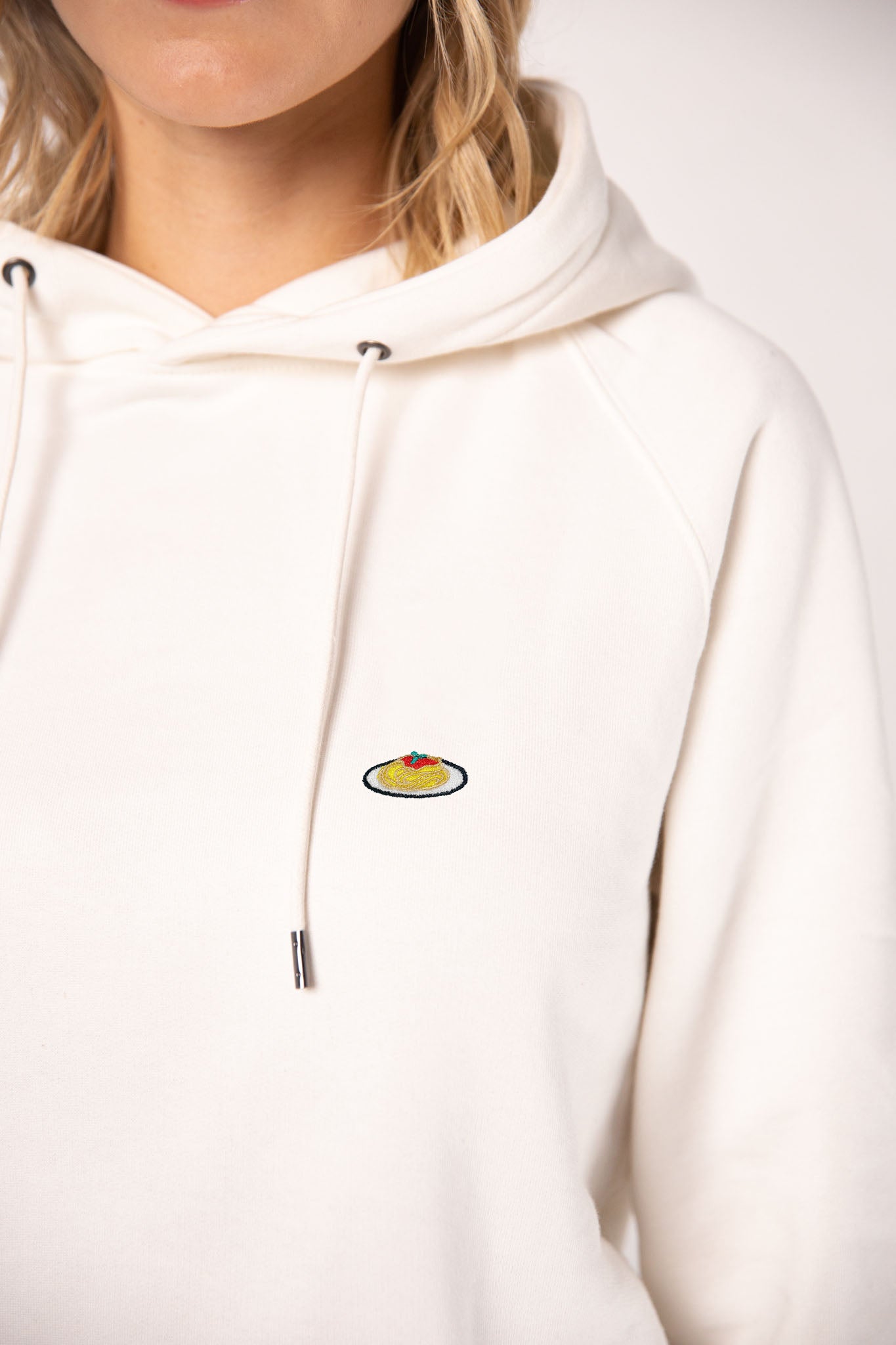 Pasta | Bestickter Bio-Baumwoll Frauen Hoodie