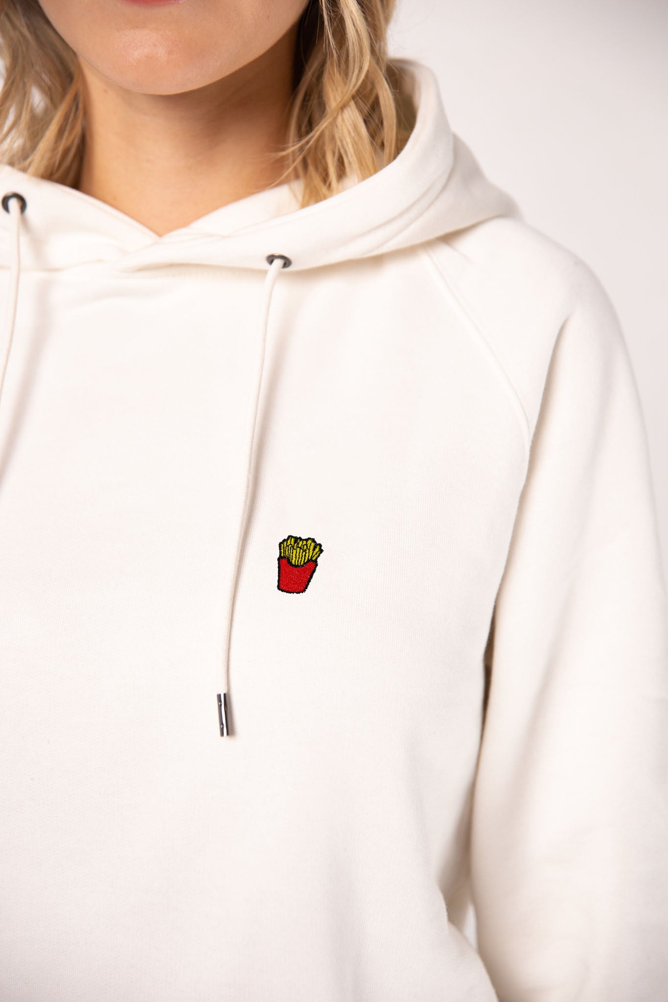 Pommes | Bestickter Bio-Baumwoll Frauen Hoodie