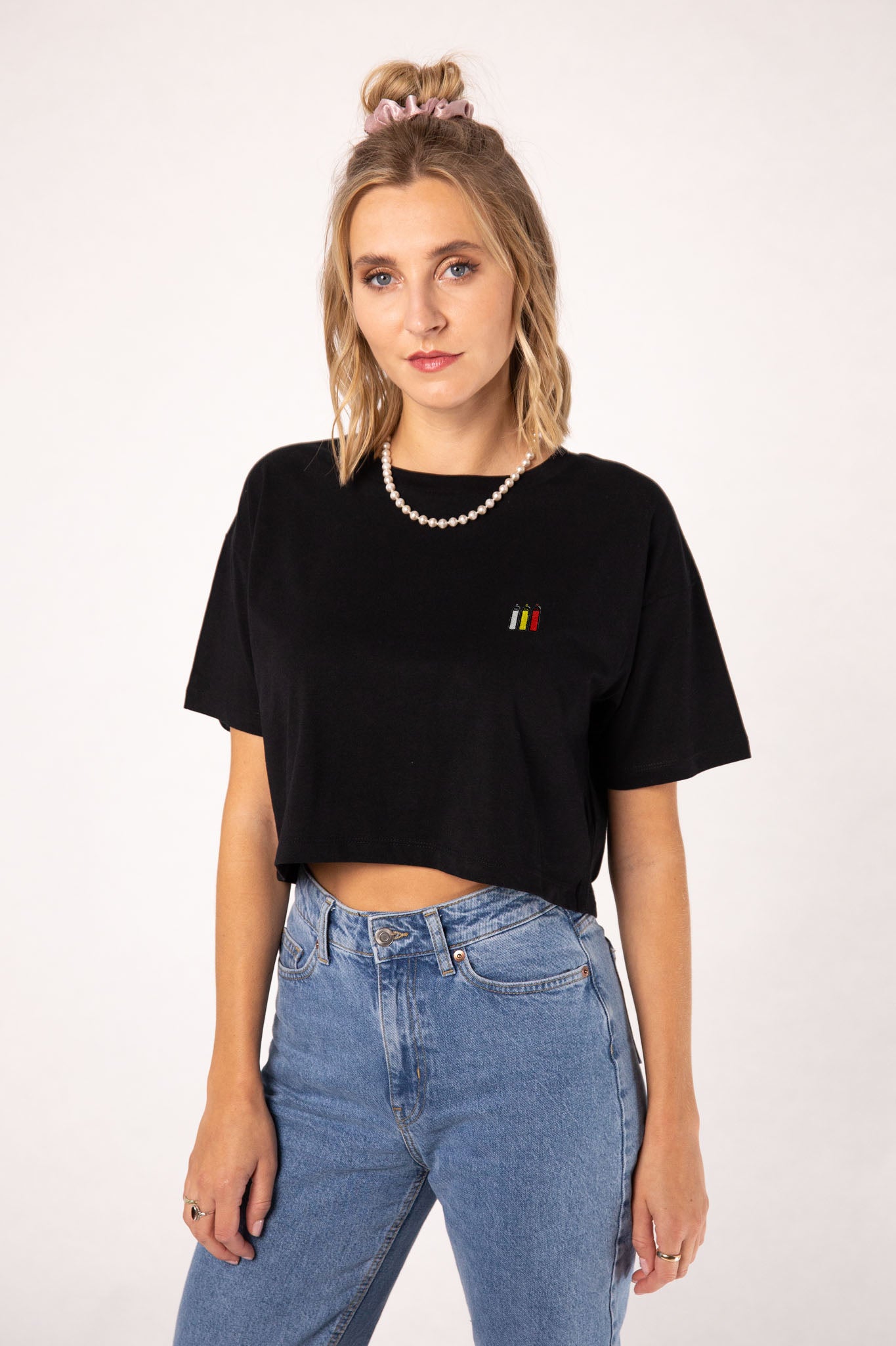 Squeezy Triple | Besticktes Bio Baumwoll Crop Top