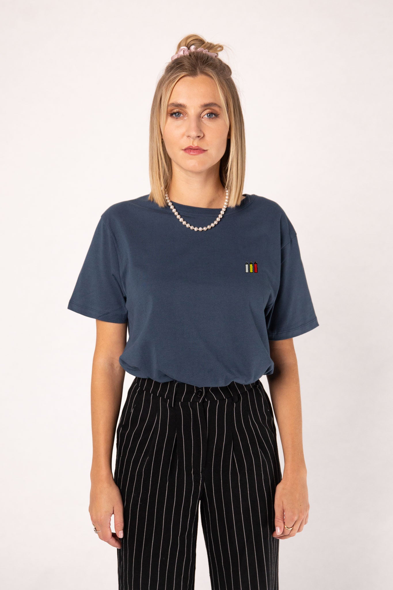 Squeezy Triple | Besticktes Frauen Oversized Bio Baumwoll T-Shirt