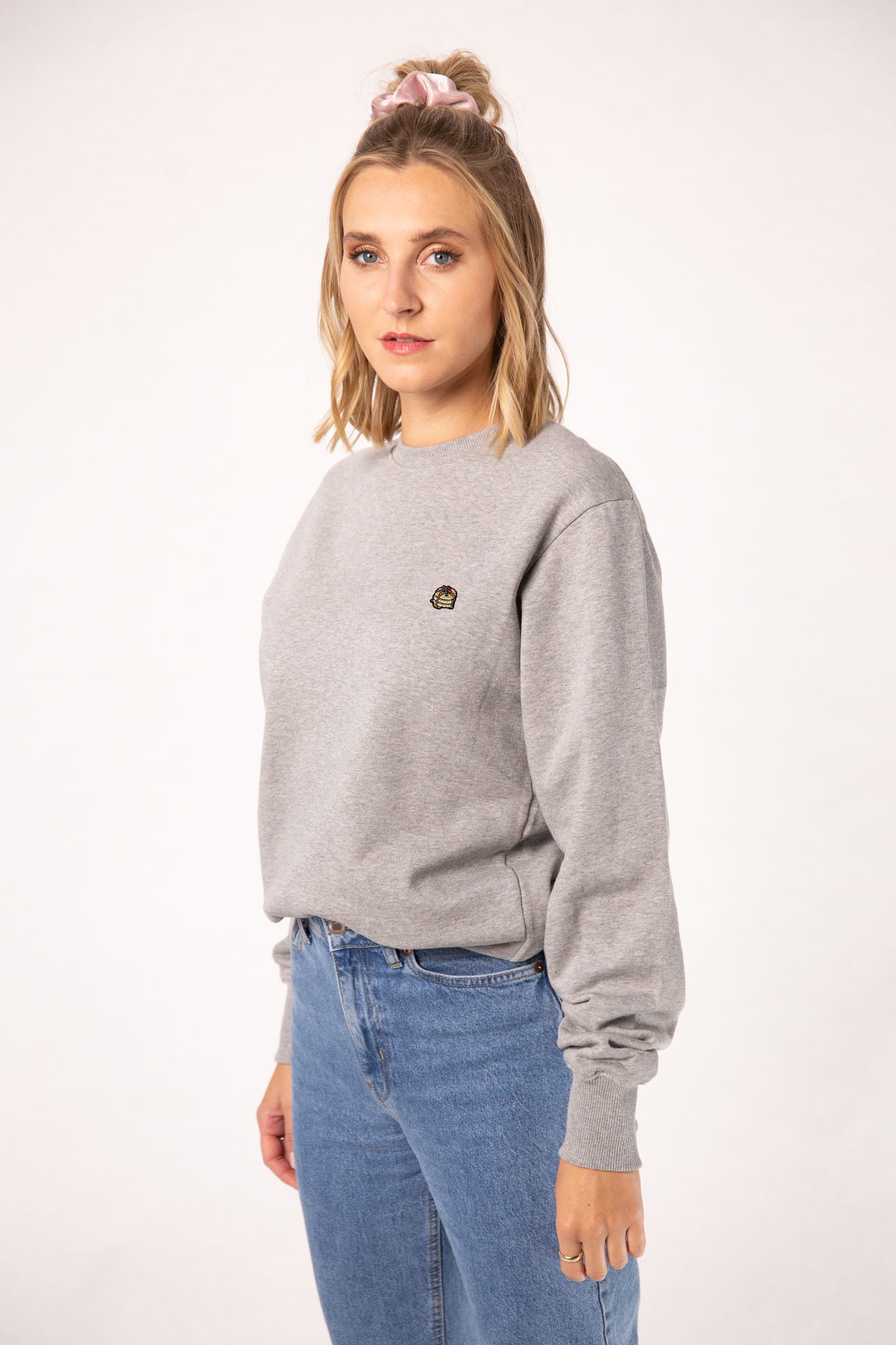 Pancakes | Bestickter Bio-Baumwoll Frauen Pullover